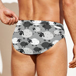 Doodle Sheep Pattern Print Men's Swim Briefs