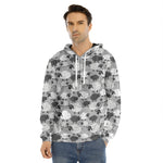 Doodle Sheep Pattern Print Men's Velvet Pullover Hoodie