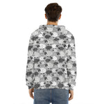 Doodle Sheep Pattern Print Men's Velvet Pullover Hoodie