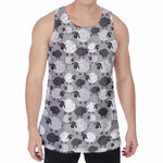 Doodle Sheep Pattern Print Men's Velvet Tank Top
