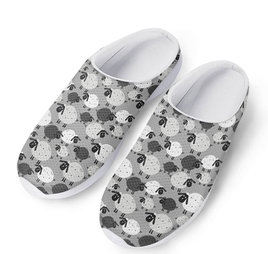 Doodle Sheep Pattern Print Mesh Casual Shoes