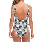 Doodle Sheep Pattern Print One Piece Swimsuit