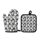 Doodle Sheep Pattern Print Oven Mitt And Pot Holder Set