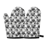 Doodle Sheep Pattern Print Oven Mitts