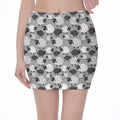 Doodle Sheep Pattern Print Pencil Mini Skirt