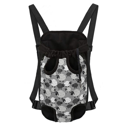Doodle Sheep Pattern Print Pet Carrier Backpack