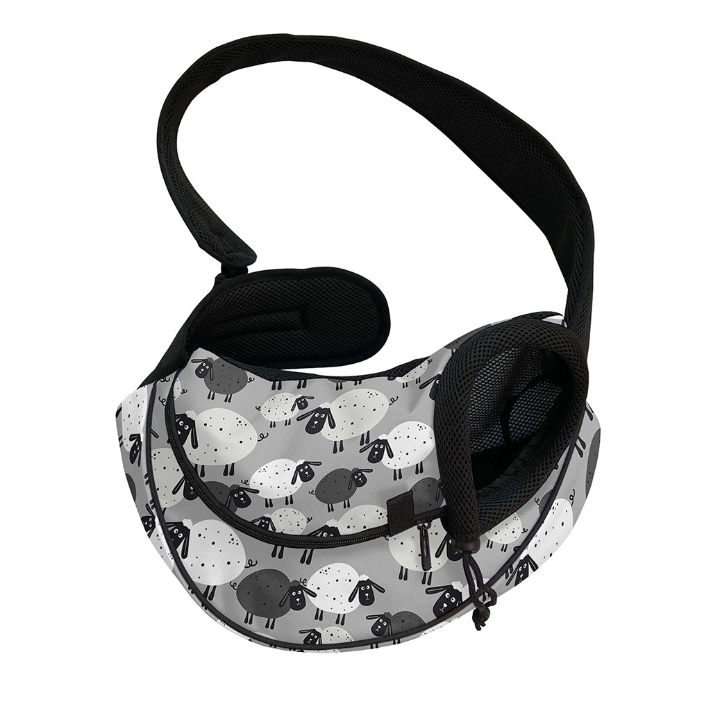 Doodle Sheep Pattern Print Pet Sling Carrier