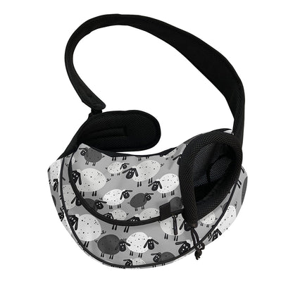 Doodle Sheep Pattern Print Pet Sling Carrier