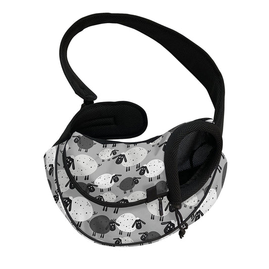 Doodle Sheep Pattern Print Pet Sling Carrier