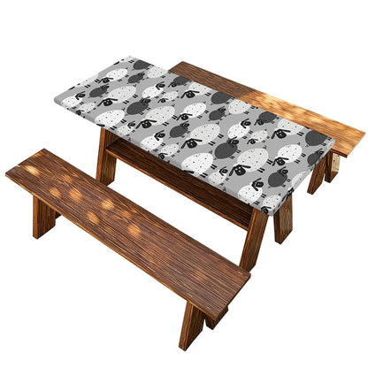 Doodle Sheep Pattern Print Picnic Table Cover