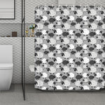 Doodle Sheep Pattern Print Polyester Shower Curtain