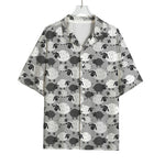 Doodle Sheep Pattern Print Rayon Hawaiian Shirt