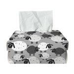 Doodle Sheep Pattern Print Rectangle Tissue Box Cover