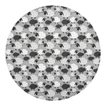Doodle Sheep Pattern Print Round Blanket