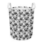 Doodle Sheep Pattern Print Round Laundry Basket