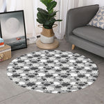 Doodle Sheep Pattern Print Round Rug