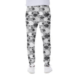 Doodle Sheep Pattern Print Scuba Joggers