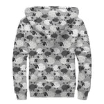 Doodle Sheep Pattern Print Sherpa Lined Zip Up Hoodie