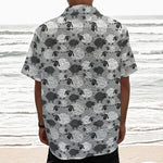 Doodle Sheep Pattern Print Textured Short Sleeve Shirt