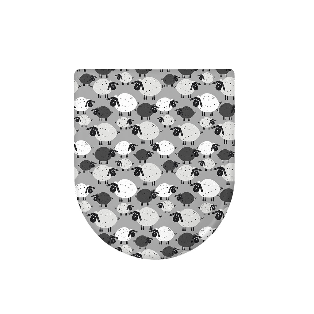 Doodle Sheep Pattern Print Toilet Lid Cover