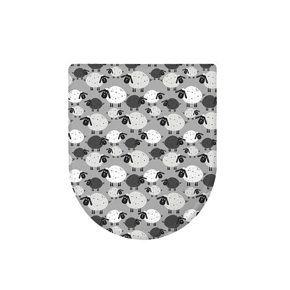 Doodle Sheep Pattern Print Toilet Lid Cover