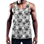 Doodle Sheep Pattern Print Training Tank Top