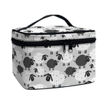 Doodle Sheep Pattern Print Travel Makeup Bag