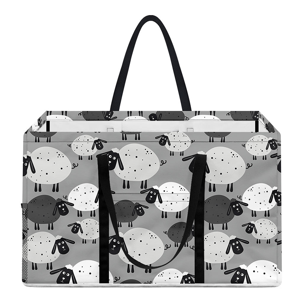 Doodle Sheep Pattern Print Utility Tote Bag
