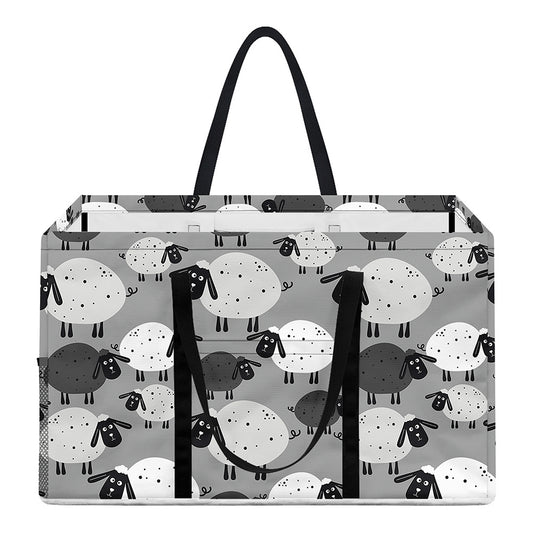 Doodle Sheep Pattern Print Utility Tote Bag