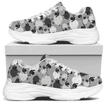 Doodle Sheep Pattern Print White Chunky Shoes