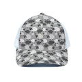 Doodle Sheep Pattern Print White Mesh Trucker Hat