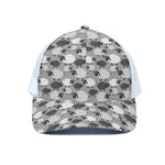 Doodle Sheep Pattern Print White Mesh Trucker Cap