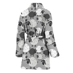 Doodle Sheep Pattern Print Women's Bathrobe