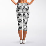 Doodle Sheep Pattern Print Women's Capri Leggings