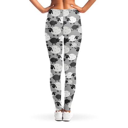 Doodle Sheep Pattern Print Women's Leggings