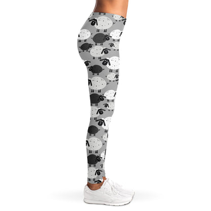 Doodle Sheep Pattern Print Women's Leggings