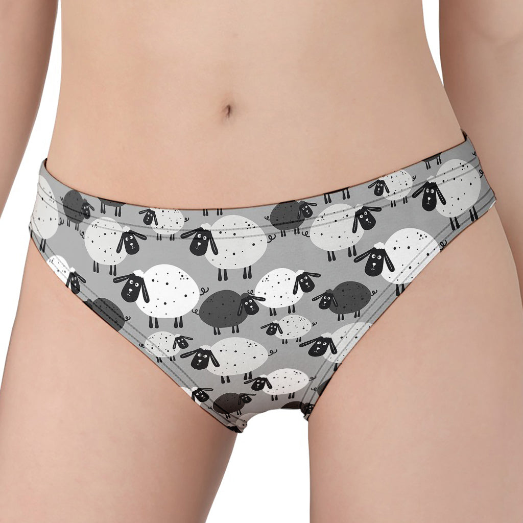 Doodle Sheep Pattern Print Women's Panties