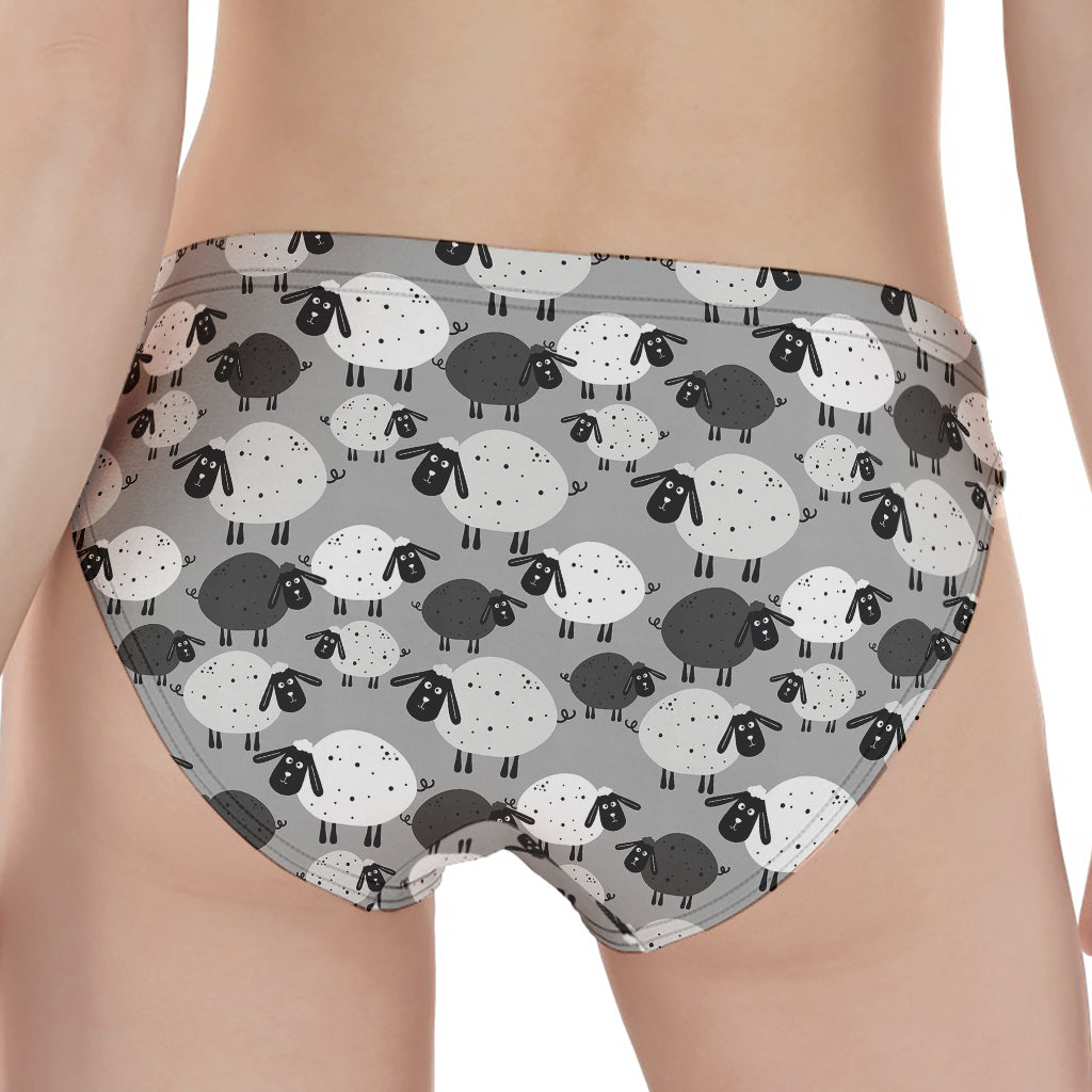 Doodle Sheep Pattern Print Women's Panties