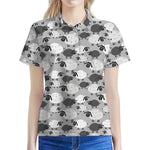 Doodle Sheep Pattern Print Women's Polo Shirt