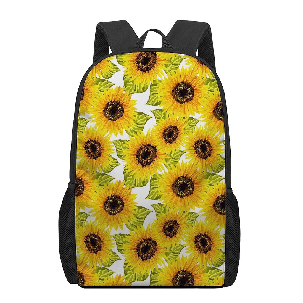 Doodle Sunflower Pattern Print 17 Inch Backpack