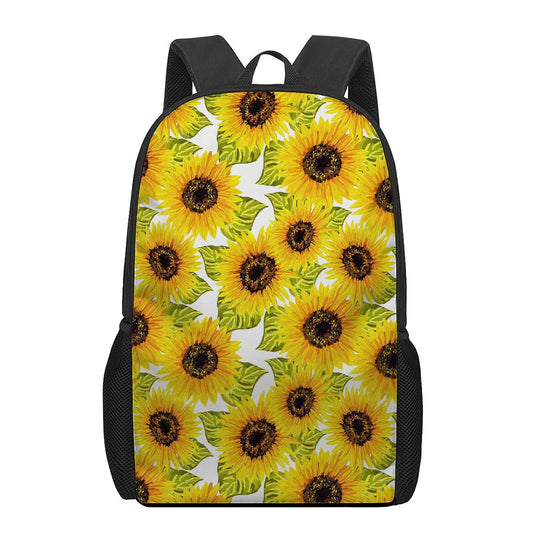 Doodle Sunflower Pattern Print 17 Inch Backpack