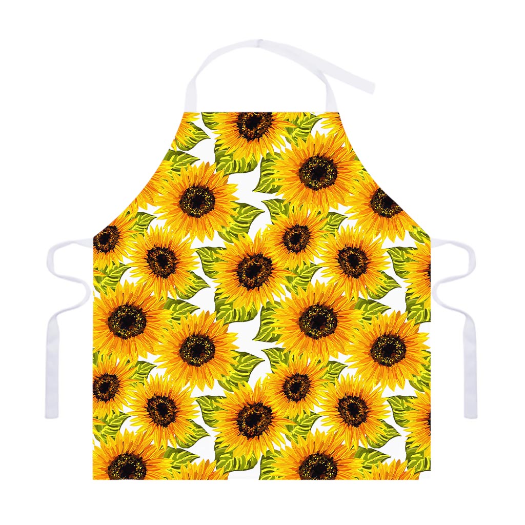 Doodle Sunflower Pattern Print Adjustable Apron