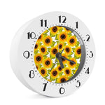 Doodle Sunflower Pattern Print Alarm Clock