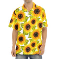 Doodle Sunflower Pattern Print Aloha Shirt