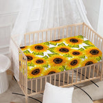 Doodle Sunflower Pattern Print Baby Crib Sheet