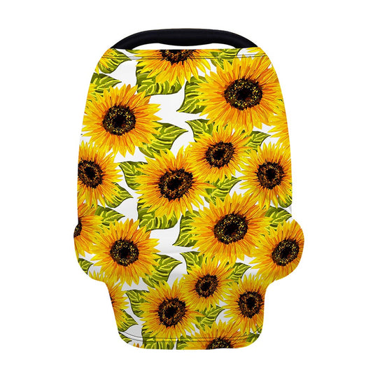 Doodle Sunflower Pattern Print Baby Seat Cover