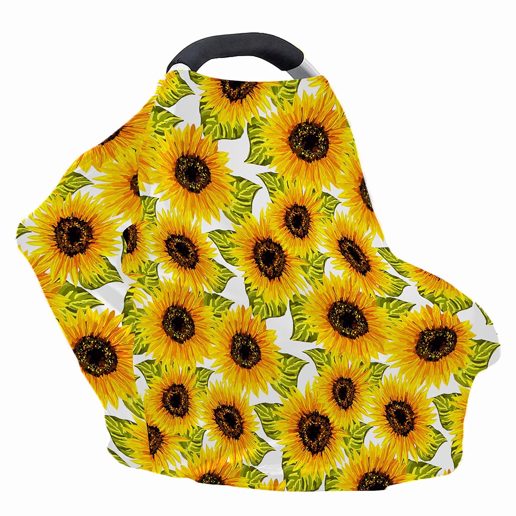 Doodle Sunflower Pattern Print Baby Seat Cover