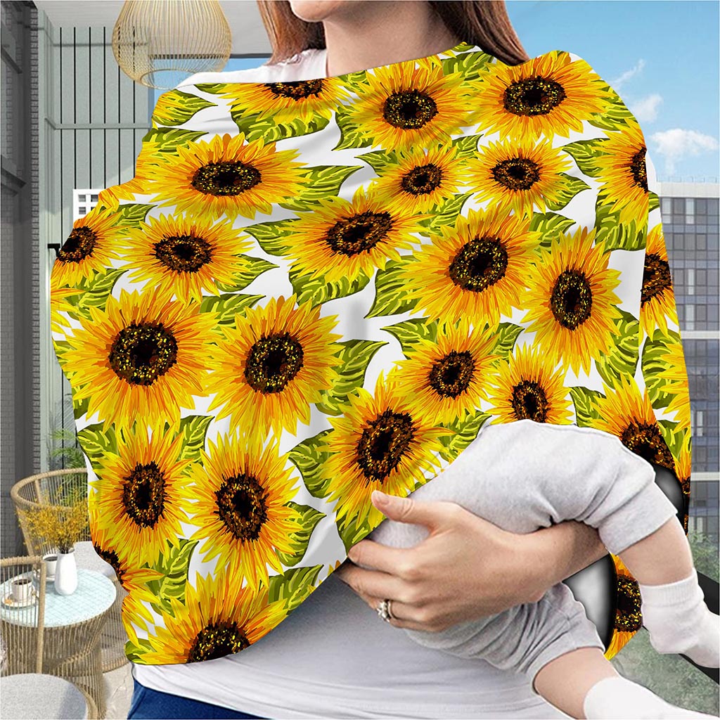 Doodle Sunflower Pattern Print Baby Seat Cover