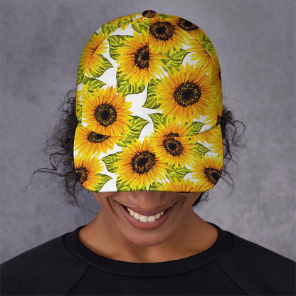 Doodle Sunflower Pattern Print Baseball Cap
