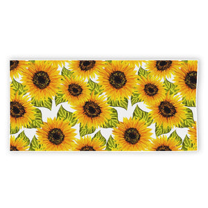 Doodle Sunflower Pattern Print Beach Towel